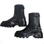 Hermes Short Boots Jamie Black 36 1 2 Silver Hardware Leather Shoes — view 5