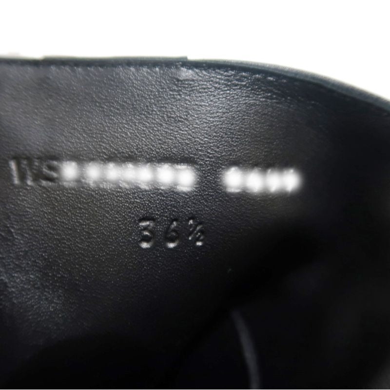Hermes Short Boots Jamie Black 36 1 2 Silver Hardware Leather Shoes — view 9