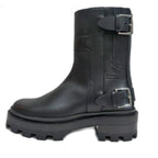 Hermes Short Boots Jamie Black 36 1 2 Silver Hardware Leather Shoes