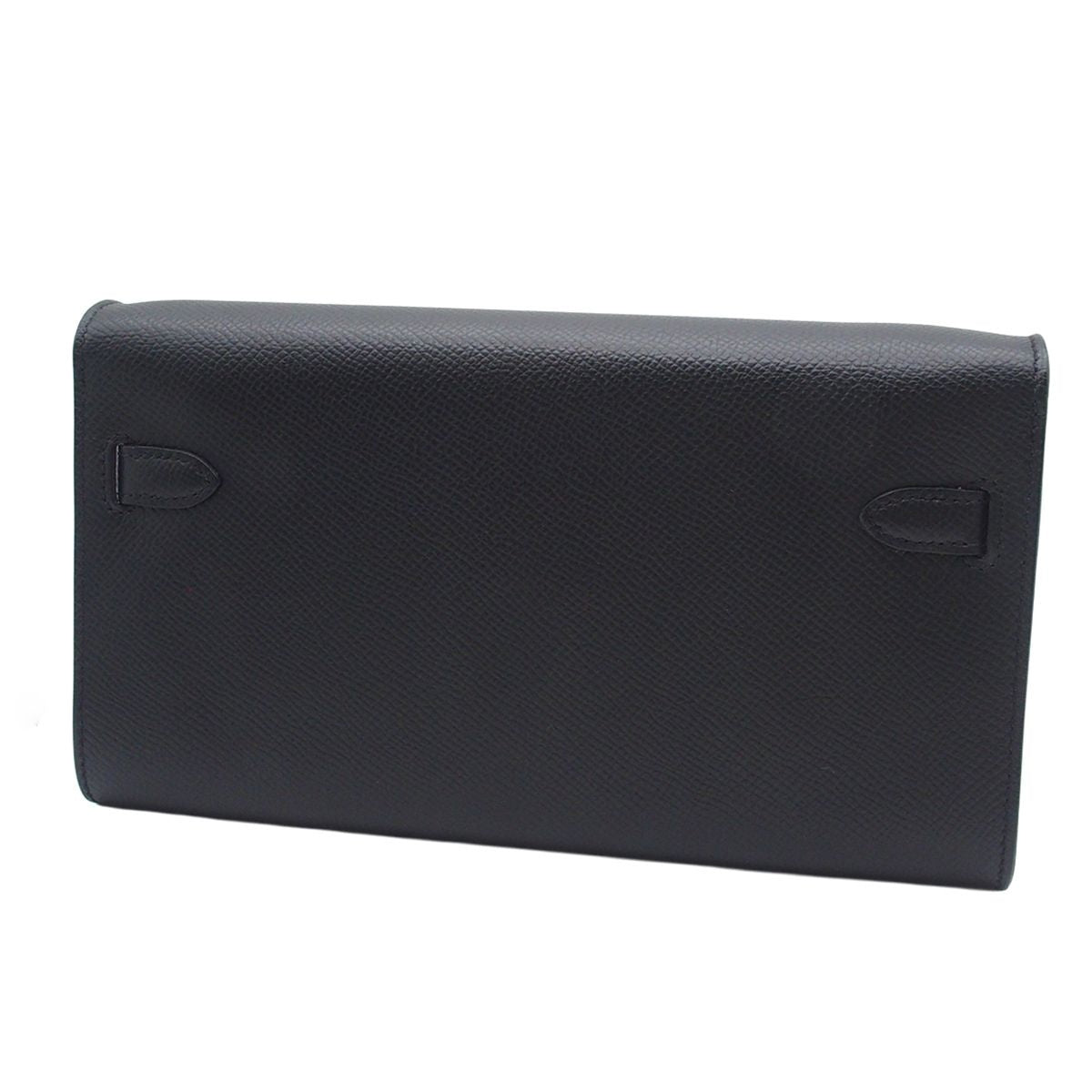 Hermes Kelly Wallet Long to Go Black Silver Epsom Shoulder Bag — view 2