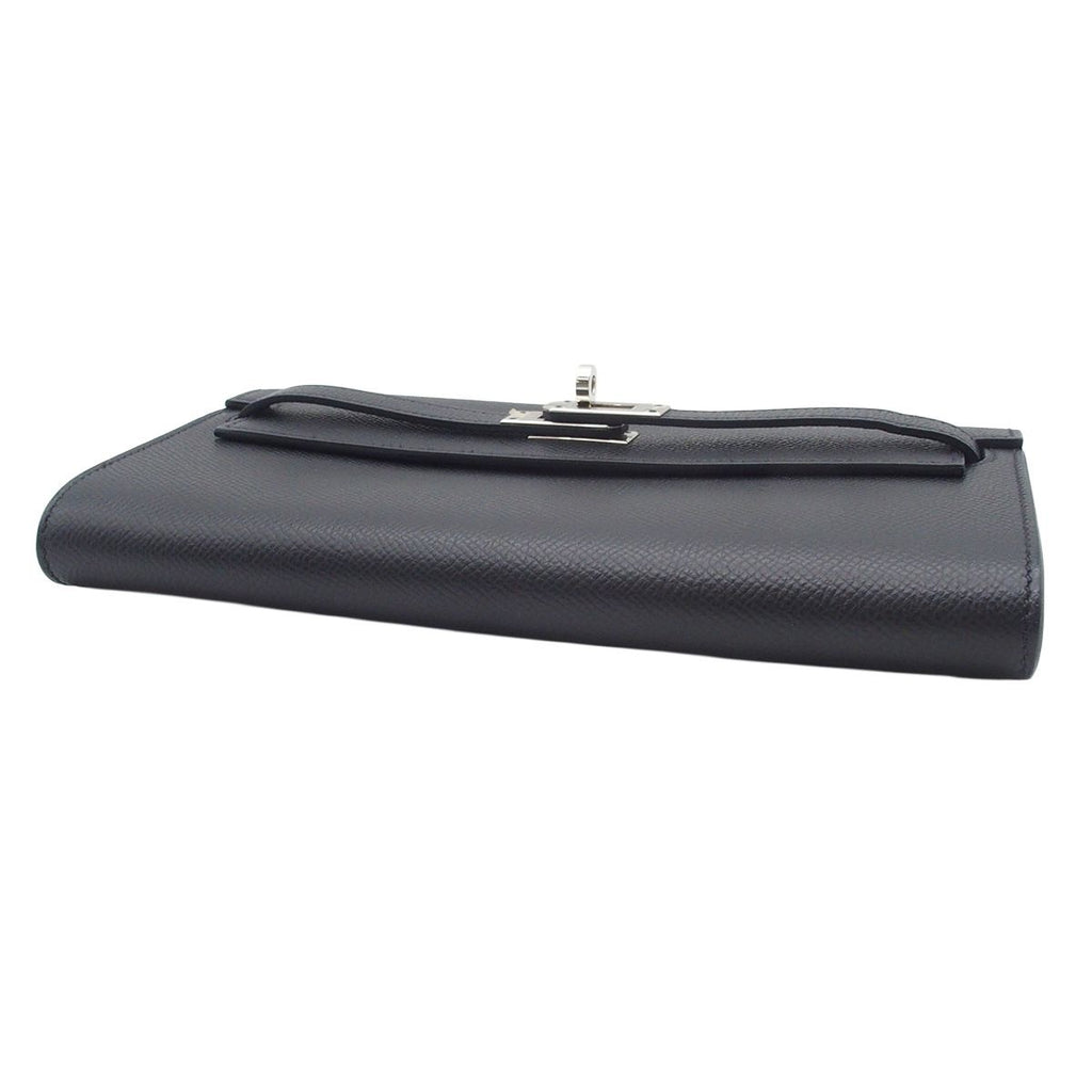 Hermes Kelly Wallet Long to Go Black Silver Epsom Shoulder Bag — view 3