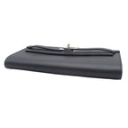 Hermes Kelly Wallet Long to Go Black Silver Epsom Shoulder Bag — view 3