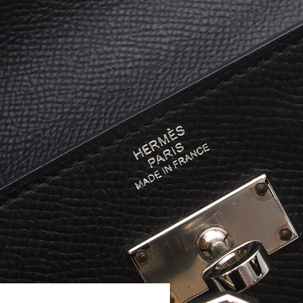 Hermes Kelly Wallet Long to Go Black Silver Epsom Shoulder Bag — view 6