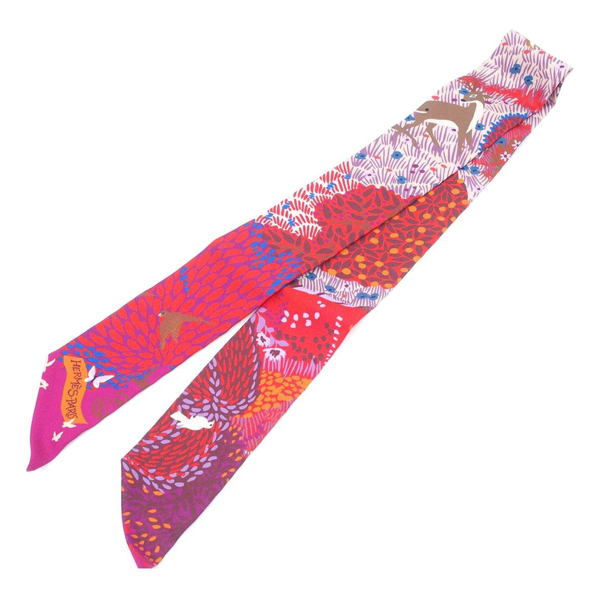 Hermes Twilly Multicolor Silk Dans Un Jardin Anglais Scarf — view 2