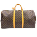 Louis Vuitton Keepall 60 Monogram Leather Brown Boston Bag Gold