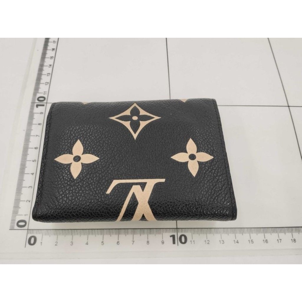 Louis Vuitton Trifold Wallet Victorine Black Beige Bicolor Monogram Empreinte — view 2