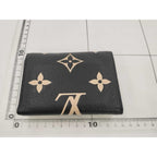 Louis Vuitton Trifold Wallet Victorine Black Beige Bicolor Monogram Empreinte — view 2