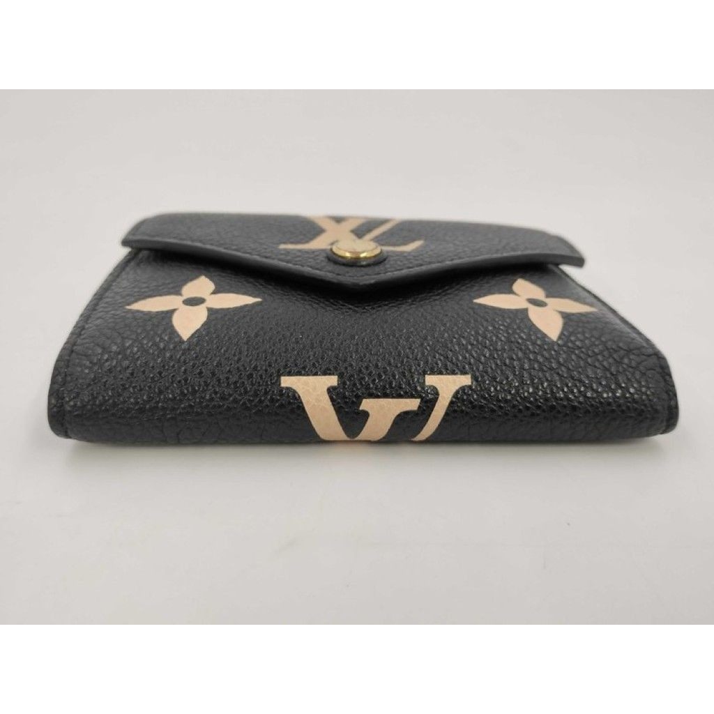 Louis Vuitton Trifold Wallet Victorine Black Beige Bicolor Monogram Empreinte — view 3