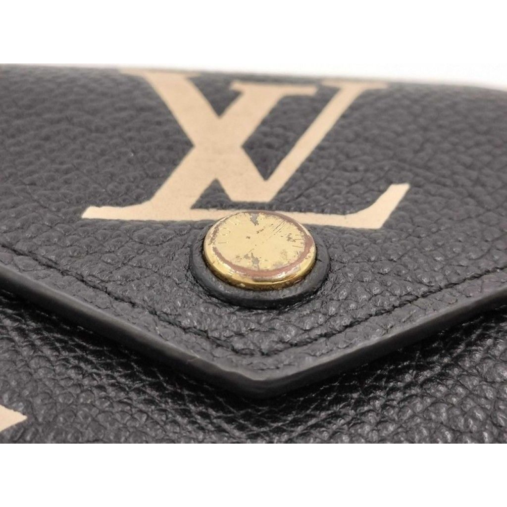 Louis Vuitton Trifold Wallet Victorine Black Beige Bicolor Monogram Empreinte — view 7