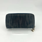 Chanel Sparkling Denim Zip Around Wallet CC Logo Blue Gold — view 2