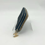 Chanel Sparkling Denim Zip Around Wallet CC Logo Blue Gold — view 4