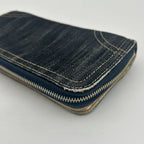 Chanel Sparkling Denim Zip Around Wallet CC Logo Blue Gold — view 9