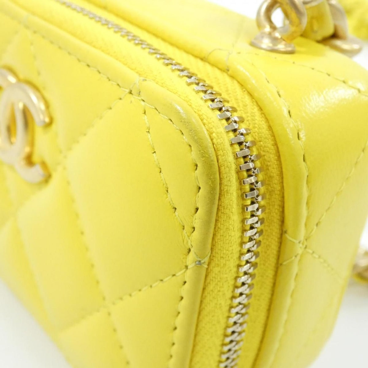 Chanel Chain Clutch Yellow — view 4