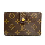 Louis Vuitton Porte-Monnaie Monogram Leather Brown Bifold Wallet Gold