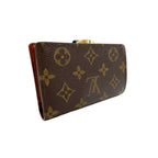Louis Vuitton Porte-Monnaie Monogram Leather Brown Bifold Wallet Gold — view 2