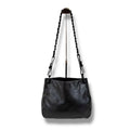 Prada Chain Shoulder Bag Black Leather Hobo Soho Plastic