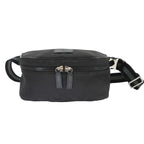 Gucci GG Nylon Crossbody Waist Bag Leather Black Silver