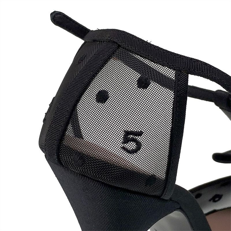 Chanel Ribbon Mesh Coco Mark Sandals — view 7