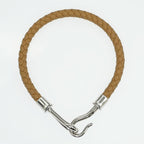 Hermes Jumbo Bracelet Braided Biscuit Silver Hardware Leather — view 6