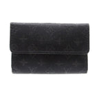 Louis Vuitton Porte Monnaie Satin Monogram Coin Case Black