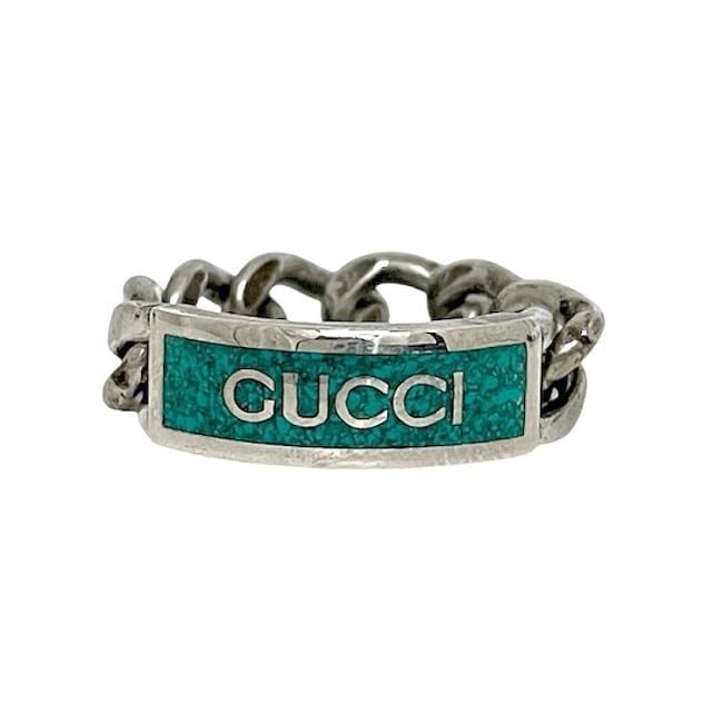 Gucci Ring Silver Green Never — view 4