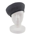 Hermes Cotton Cowhide Sante Honore Series Button Piping Cow Leather Beret Gray — view 3