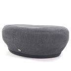 Hermes Cotton Cowhide Sante Honore Series Button Piping Cow Leather Beret Gray — view 6