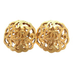 Chanel Vintage Coco Mark GP Gold Earrings 0146