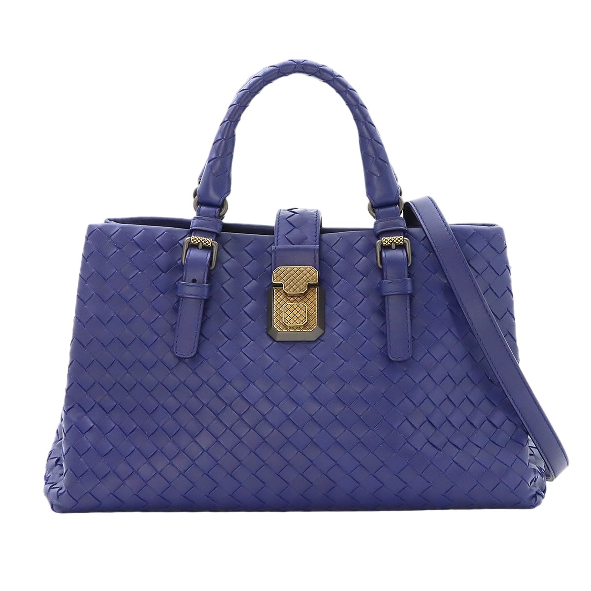 Bottega Veneta Intrecciato Small Rome 2-Way Tote Leather Purple