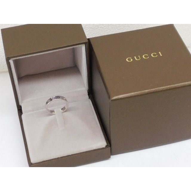 Gucci 145 Iconic Ring 18K White Gold Togo Vintage — view 5