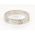 Gucci 145 Iconic Ring 18K White Gold Togo Vintage