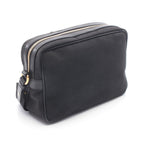 Prada Shoulder Bag Logo Jacquard Black Canvas Leather Ribbon — view 2