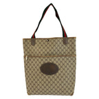 Gucci Vintage Sherry Line Beige Brown GG Supreme Canvas Tote Shoulder Bag