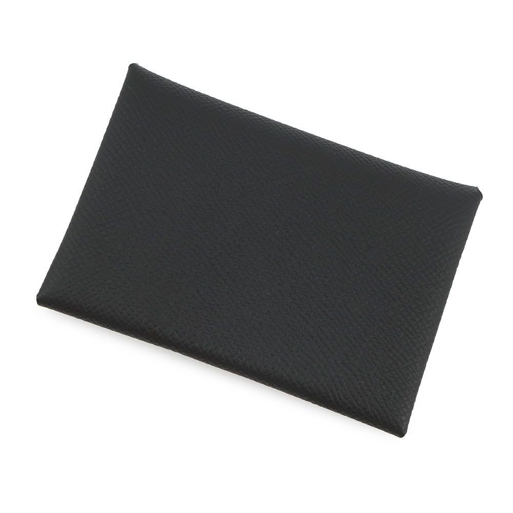 Hermes Coin Case Calvi Duo Black Silver Epsom Wallet