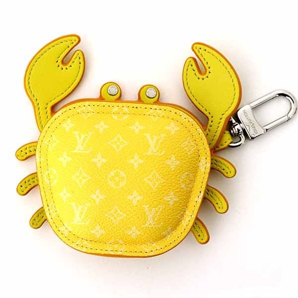 Louis Vuitton Bag Charm Club Key Holder Accessory Case Crab Jaune