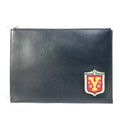 Saint Laurent Paris Clutch Bag Logo Patch Leather Black