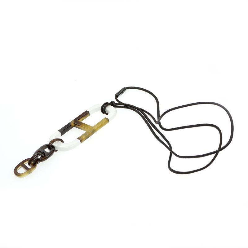 Hermes Necklace Amar Buffalo Horn White Brown Pendant Accessories — view 6