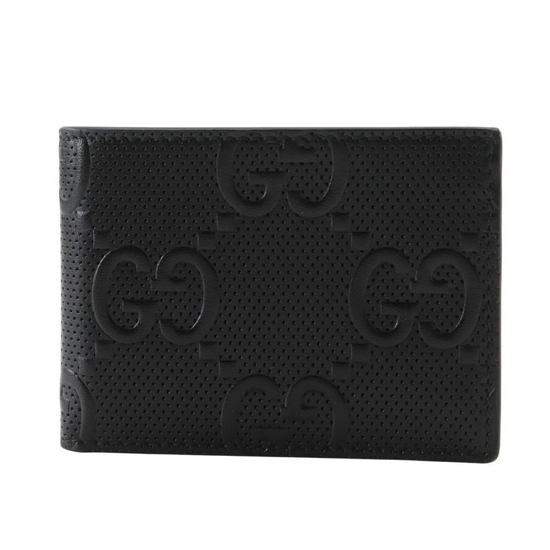 Gucci GG Embossed Bifold Cuff Black Billfold