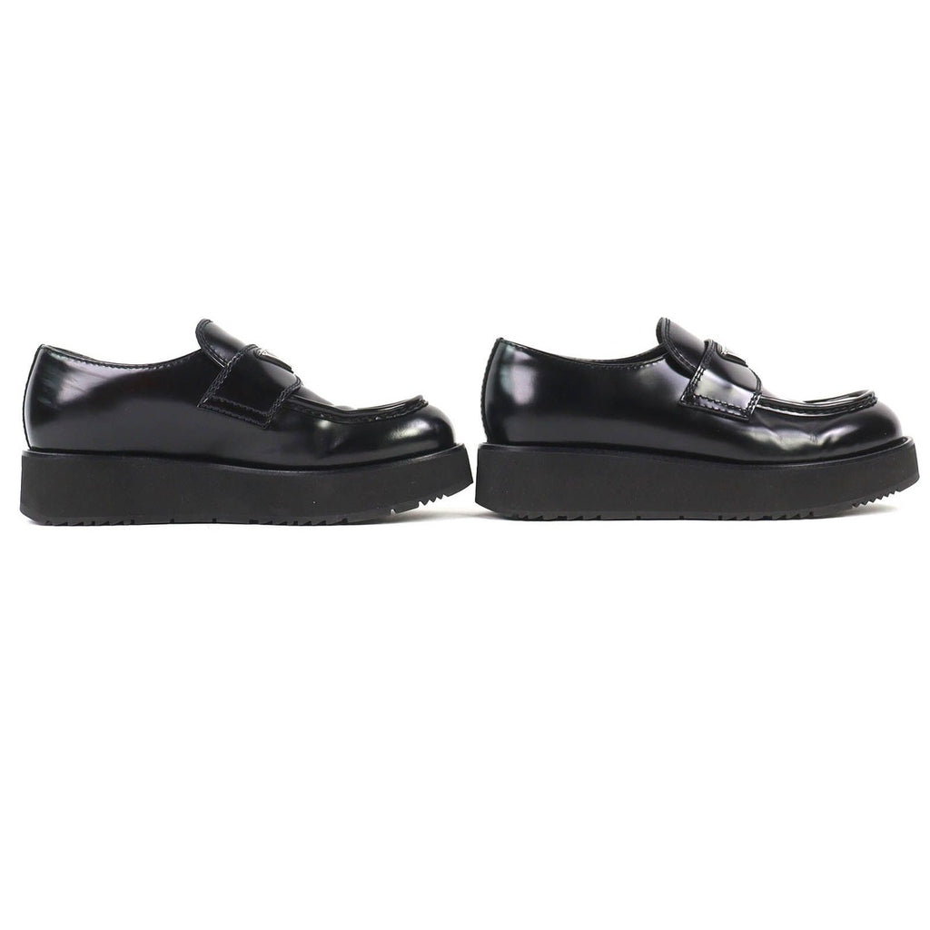 Prada Brushed Leather Loafers Shoes Thick — view 3