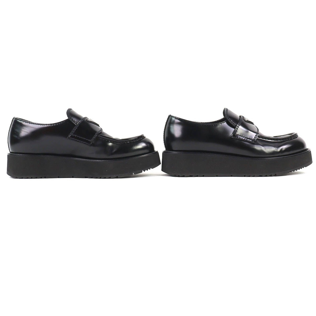 Prada Brushed Leather Loafers Shoes Thick — view 3