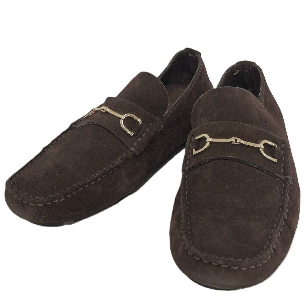 Gucci Driving Shoes Horsebit Suede Brown 8