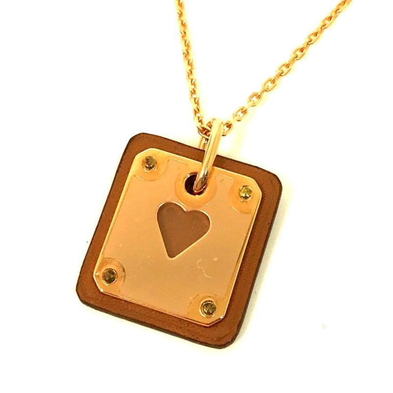 Hermes Necklace As de Coeur PM Metal Brown — view 2