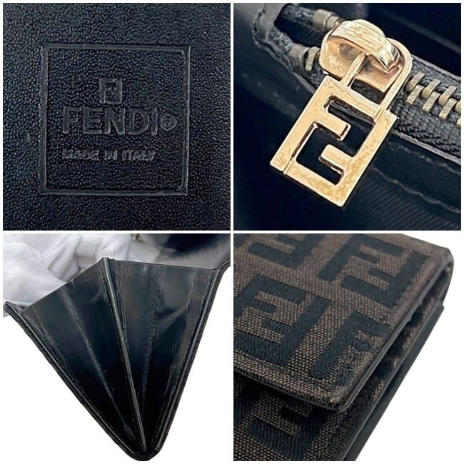 Fendi Foldable Long Wallet Brown Zucchino 8 M0025 — view 4