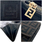 Fendi Foldable Long Wallet Brown Zucchino 8 M0025 — view 4