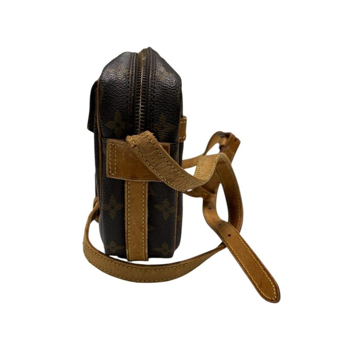 Louis Vuitton Monogram Johnfille Brown Gold Leather Shoulder Bag — view 3