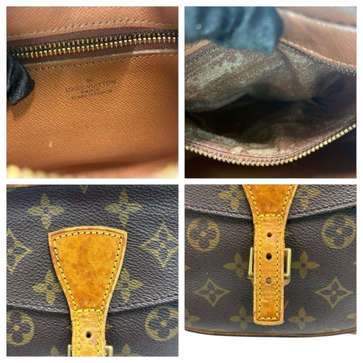 Louis Vuitton Monogram Johnfille Brown Gold Leather Shoulder Bag — view 8