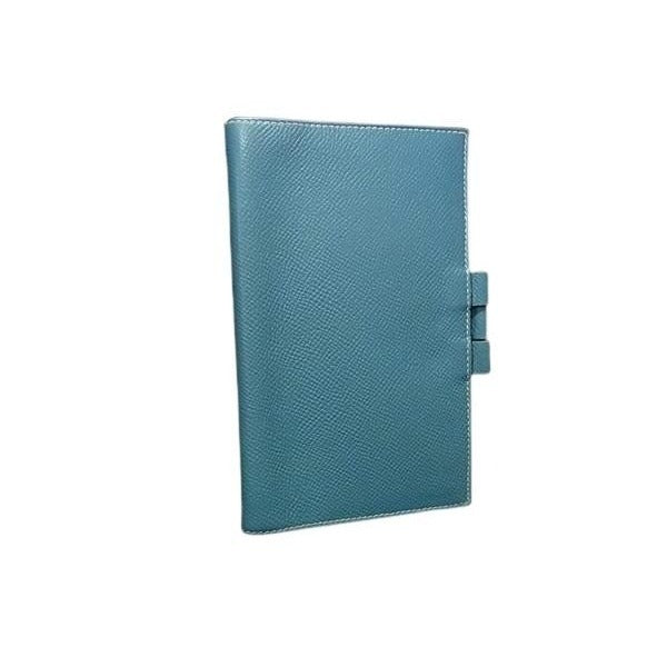 Hermes Handbook Cover Agenda Vision Blue Jean Vaux Epson Silver