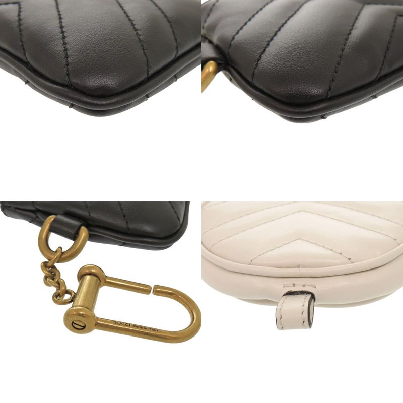 Gucci GG Marmont Leather Black Off White Coin Case 1462 — view 8