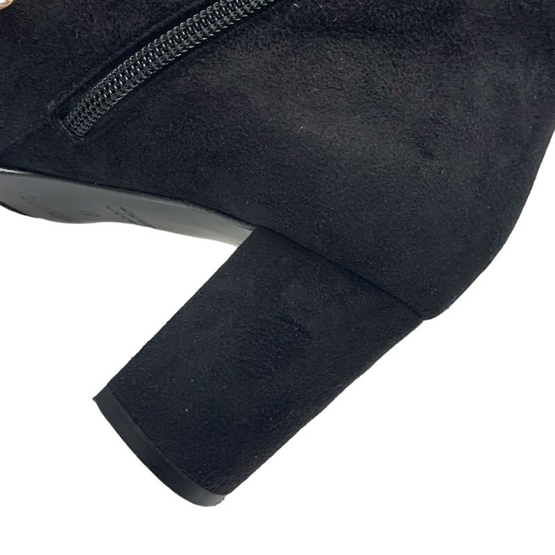 Hermes Saint Germain Boots Short Shoes Suede Black Silver Kelly Hardware — view 9