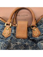 Louis Vuitton Denim Pleaty Monogram Vintage Pouch Pochette Hand Bag